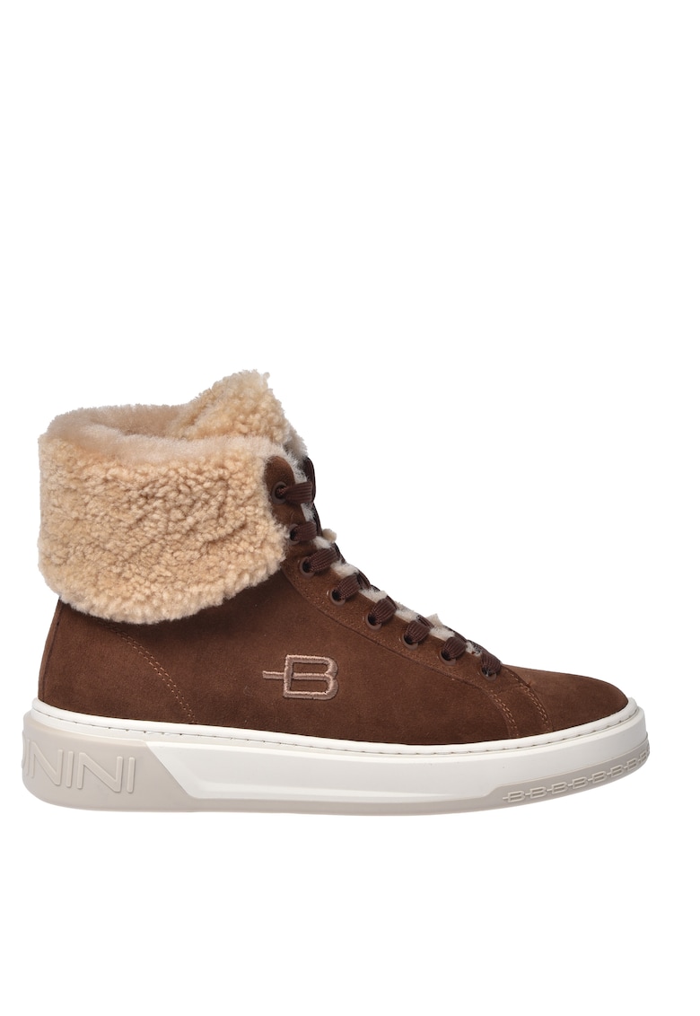 Pantofi sport din piele intoarsa - Maro