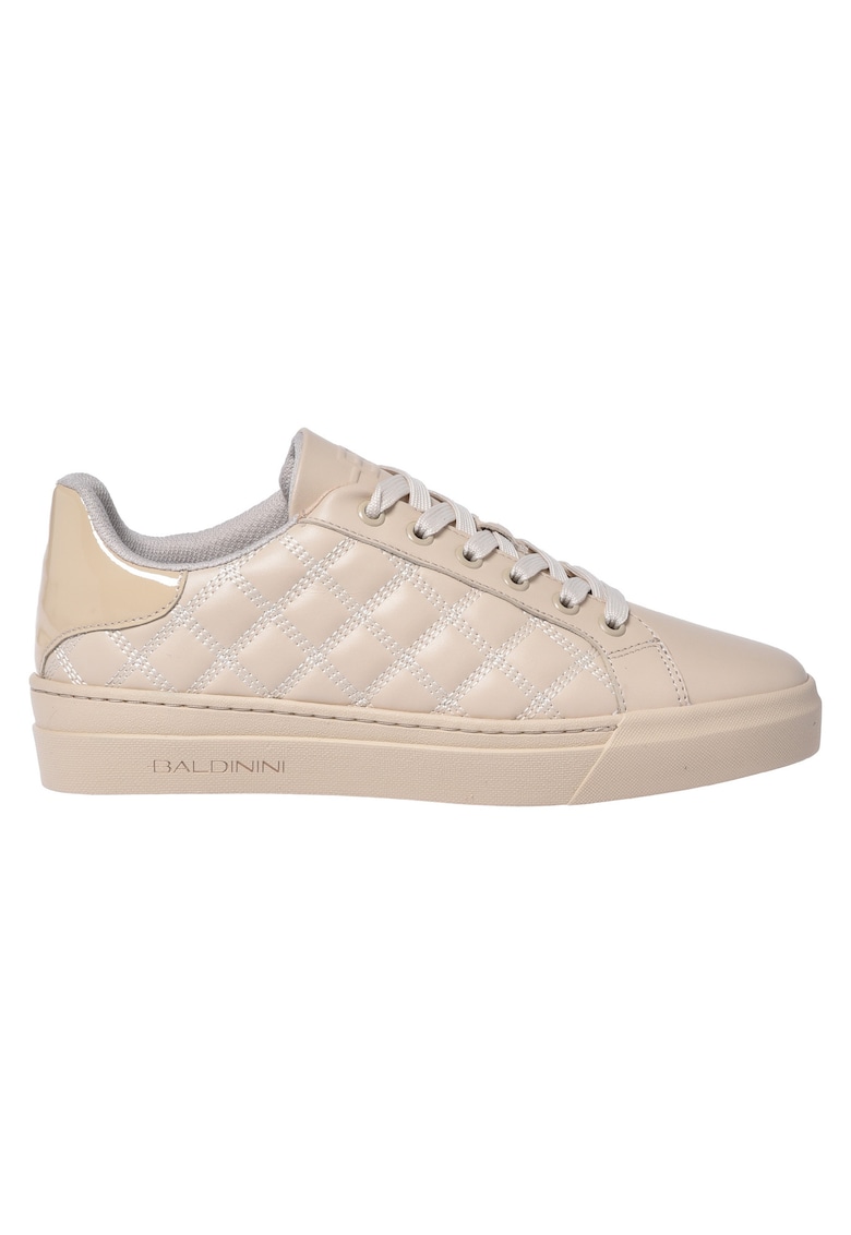 Pantofi sport low-cut din piele - Crem