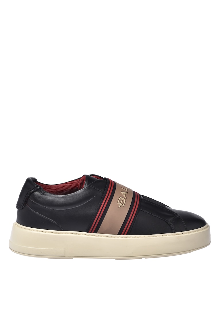 Pantofi sport low-cut din piele - Negru