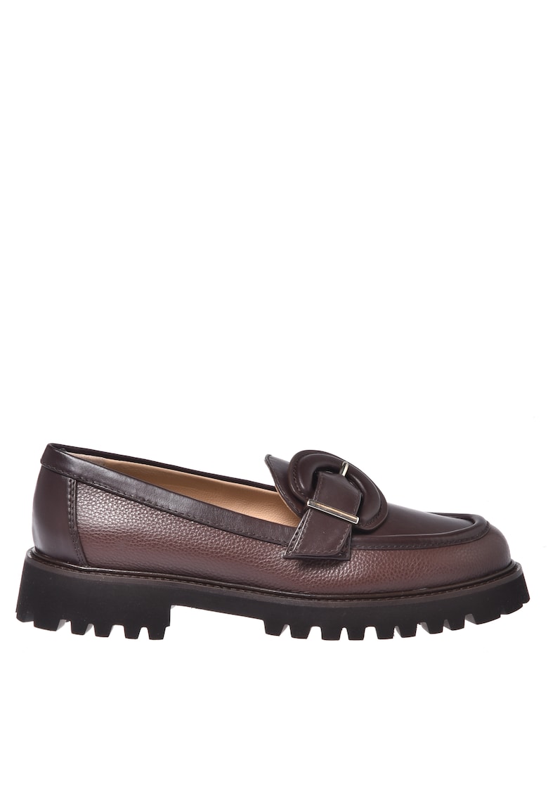 Pantofi loafer din piele cu talpa cu aspect masiv