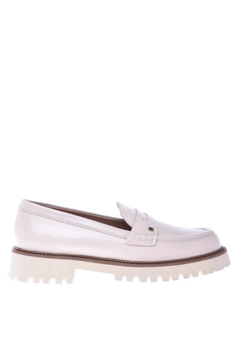 Pantofi loafer din piele cu monograma metalica discreta
