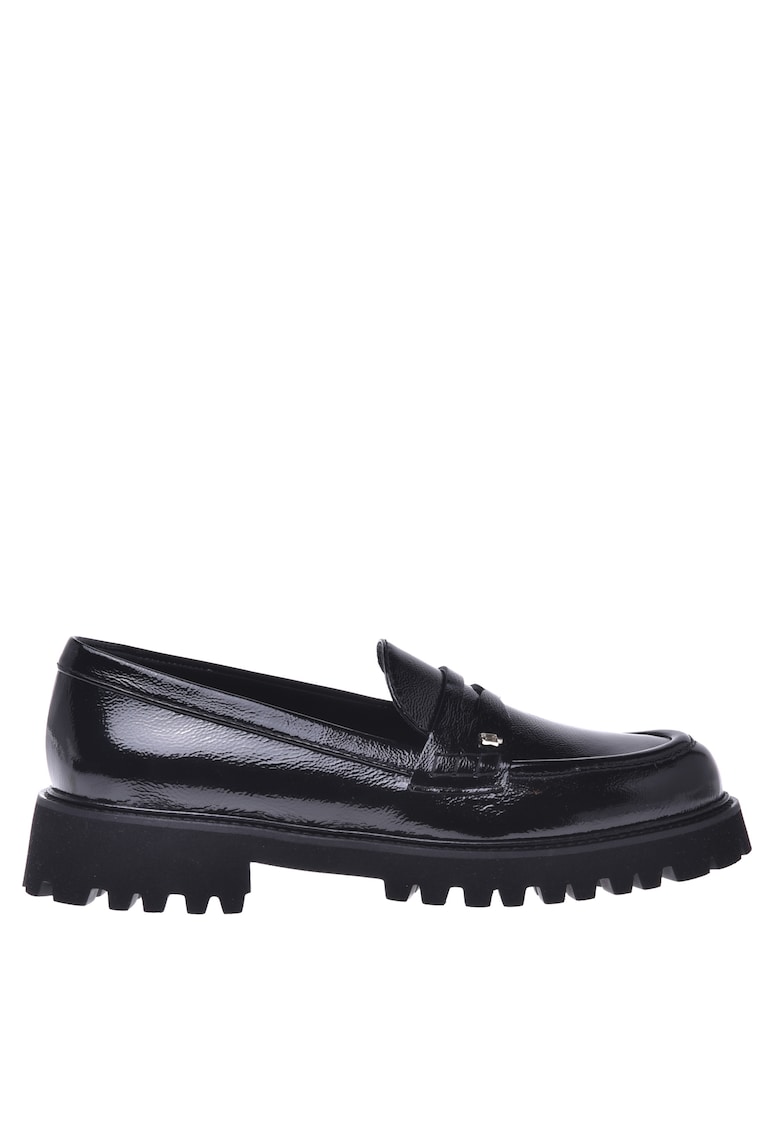 Pantofi loafer din piele cu monograma metalica discreta
