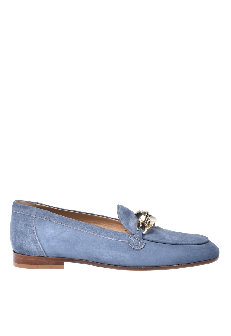 Pantofi loafer din piele intoarsa cu model uni