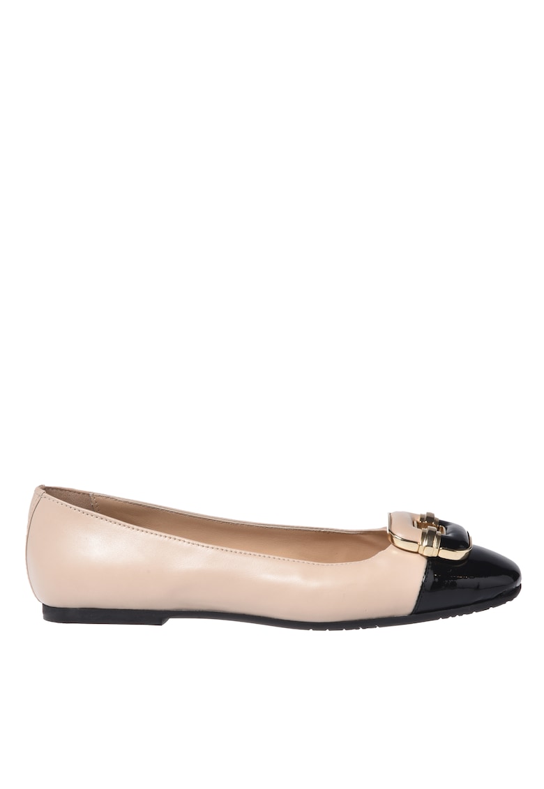 Balerini din piele cu detaliu metalic