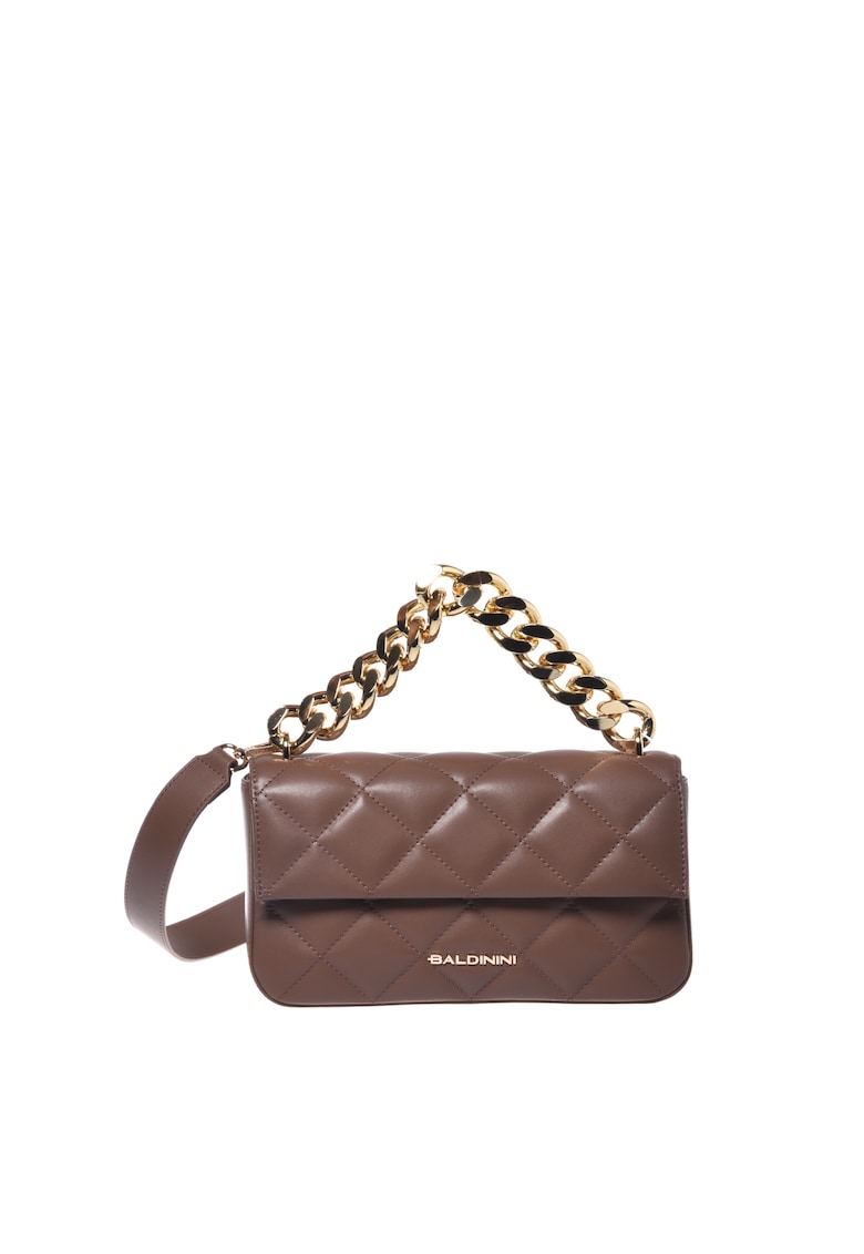 Geanta matlasata din piele cu bareta de umar