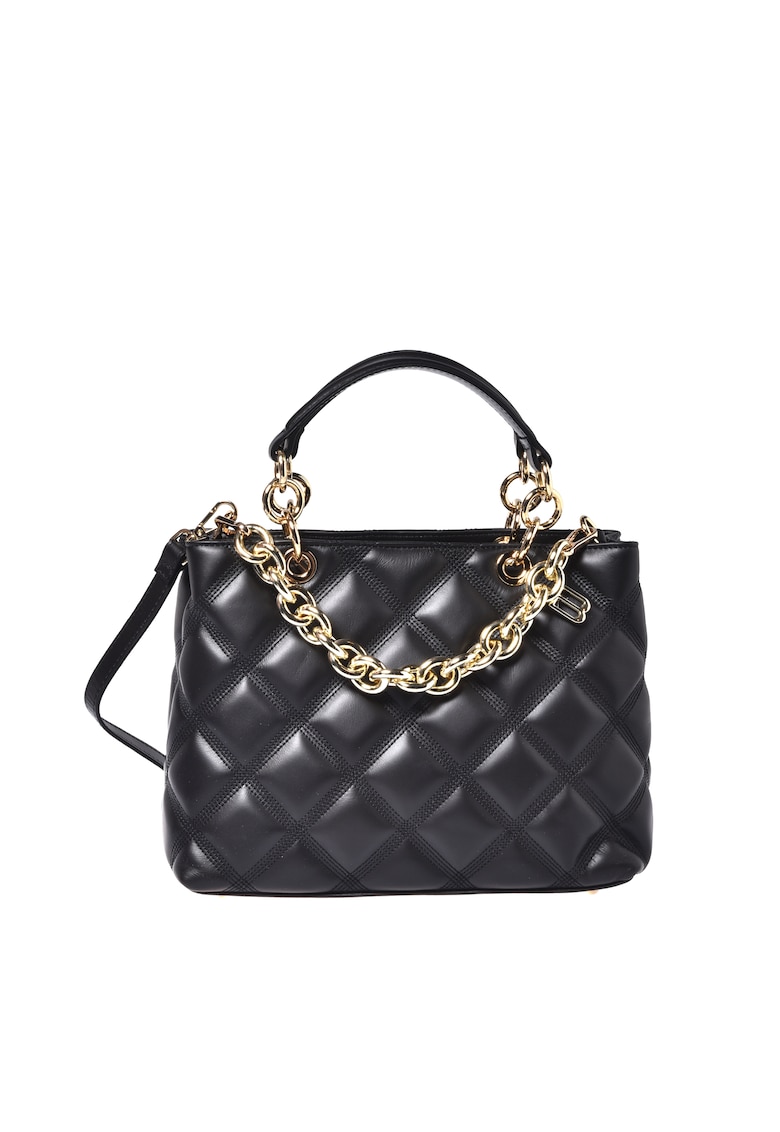 Geanta matlasata din piele cu bareta de umar