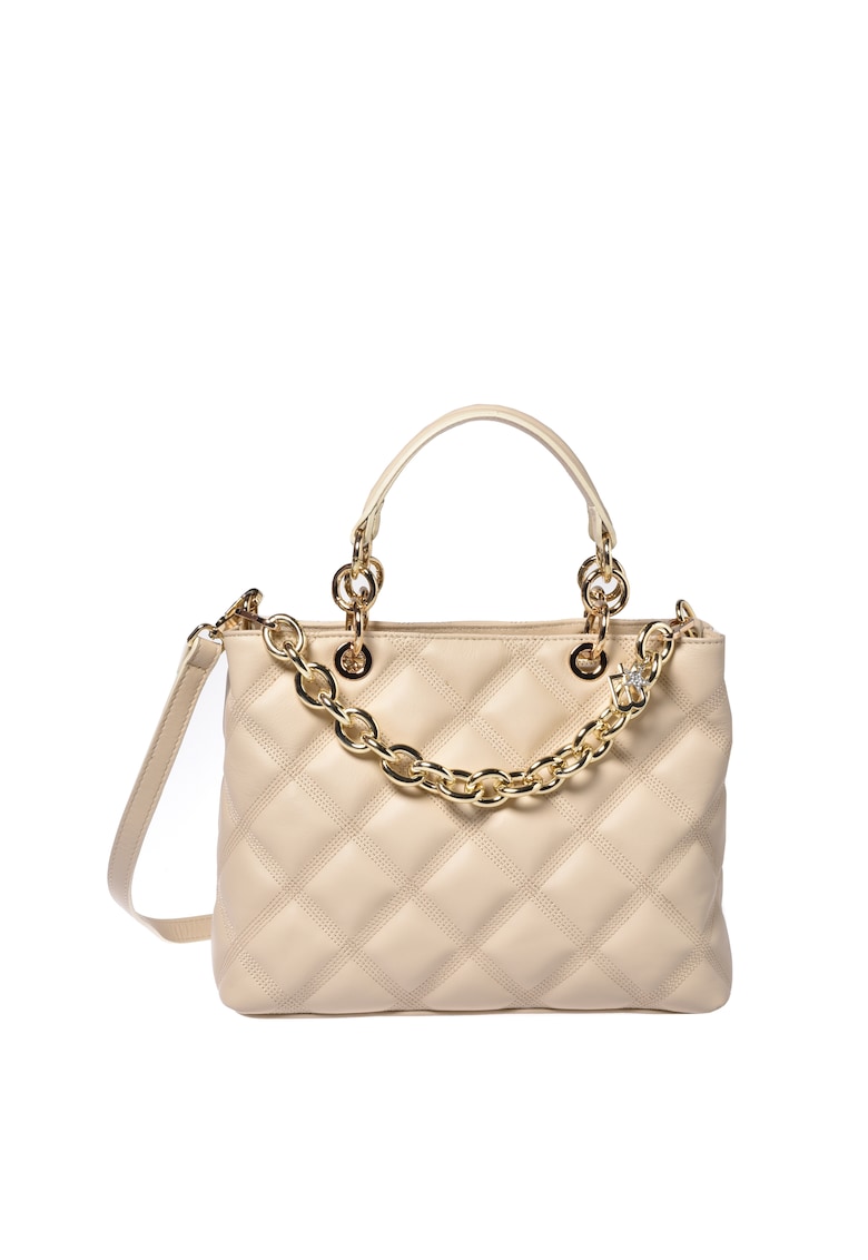 Geanta matlasata din piele cu bareta de umar