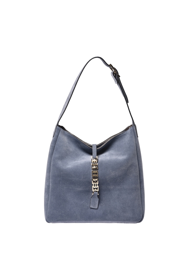 Geanta din piele intoarsa cu bareta de umar