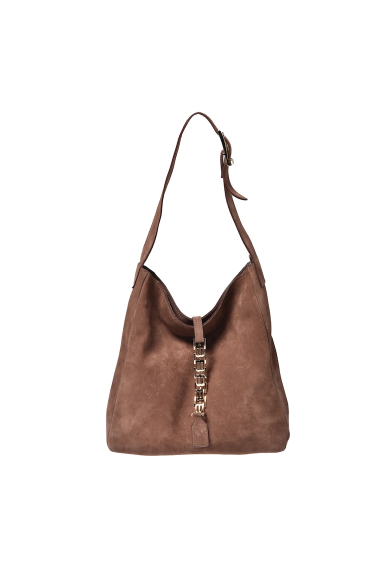 Geanta din piele intoarsa cu bareta de umar