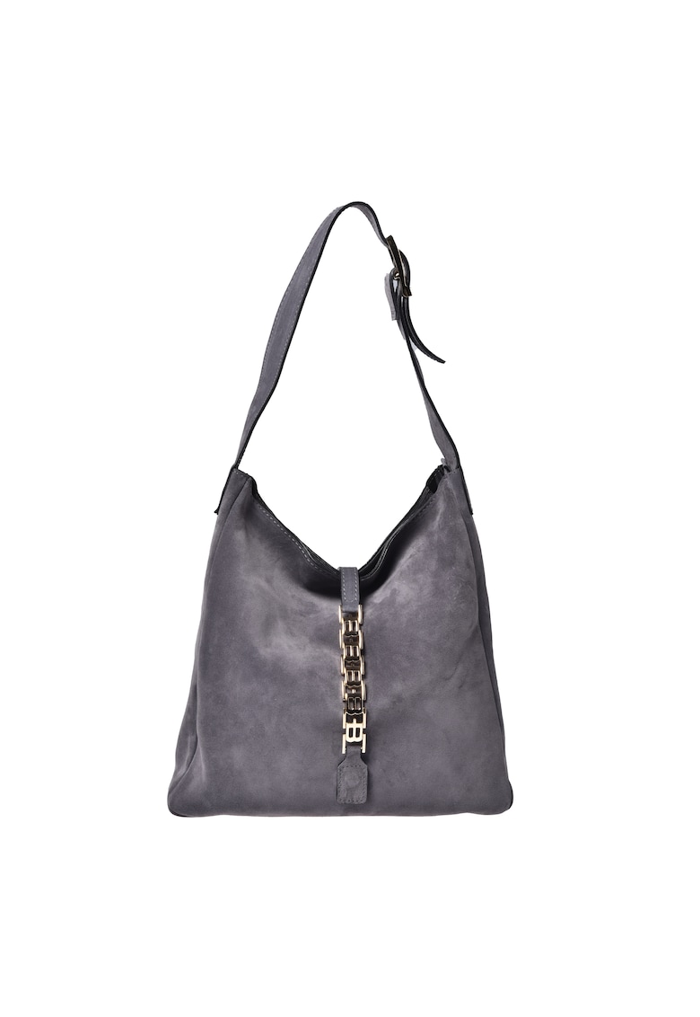 Geanta din piele intoarsa cu bareta de umar