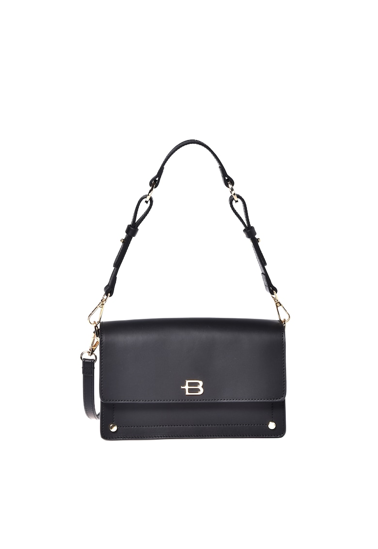 Geanta din piele cu bareta de umar si logo