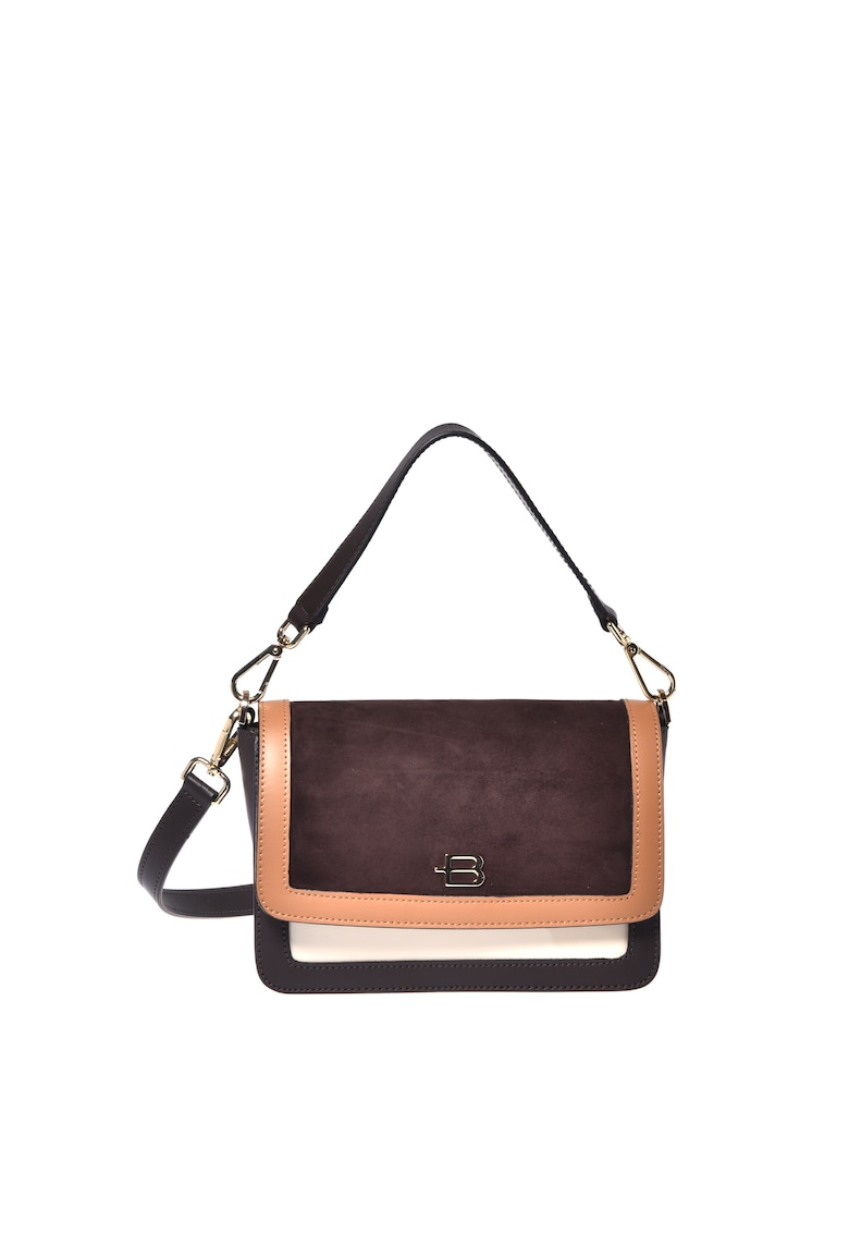 Geanta din piele si piele intoarsa cu bareta de umar