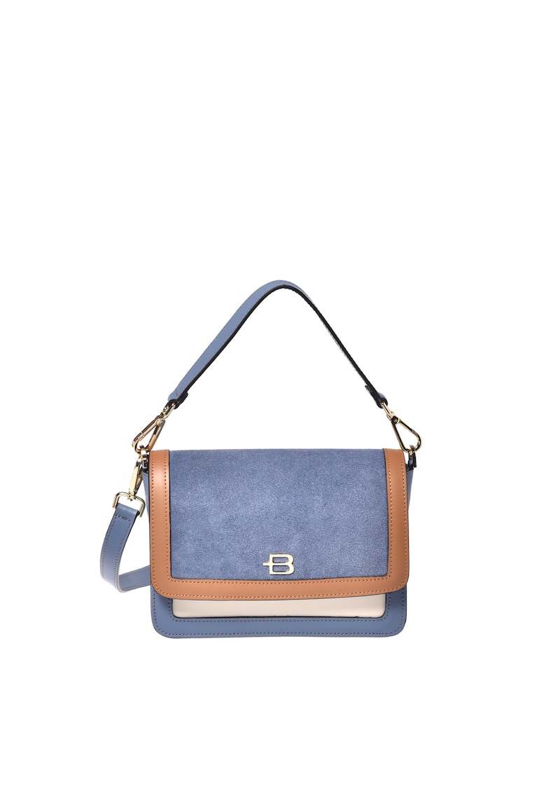 Geanta din piele si piele intoarsa cu bareta de umar