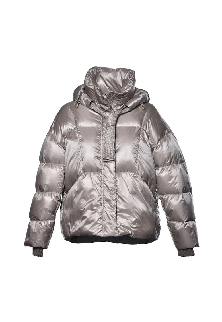 Geaca cu umplutura de puf si mansete striate