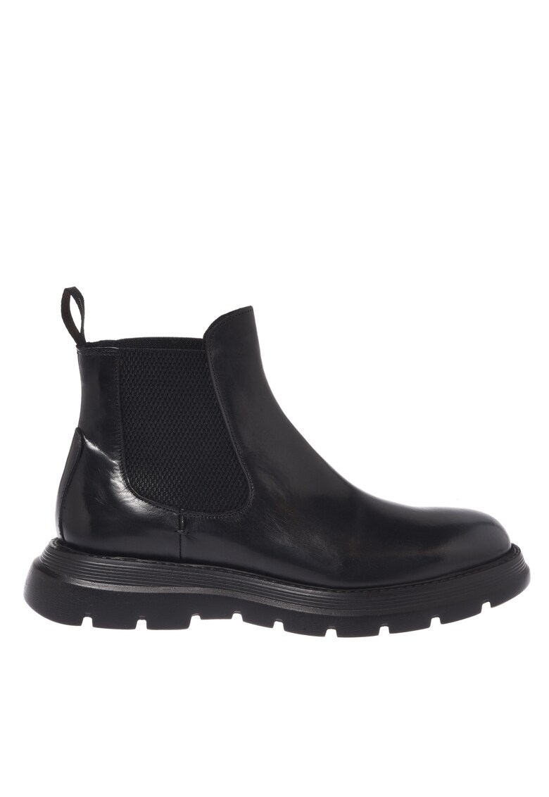 Ghete Chelsea din piele - Negru