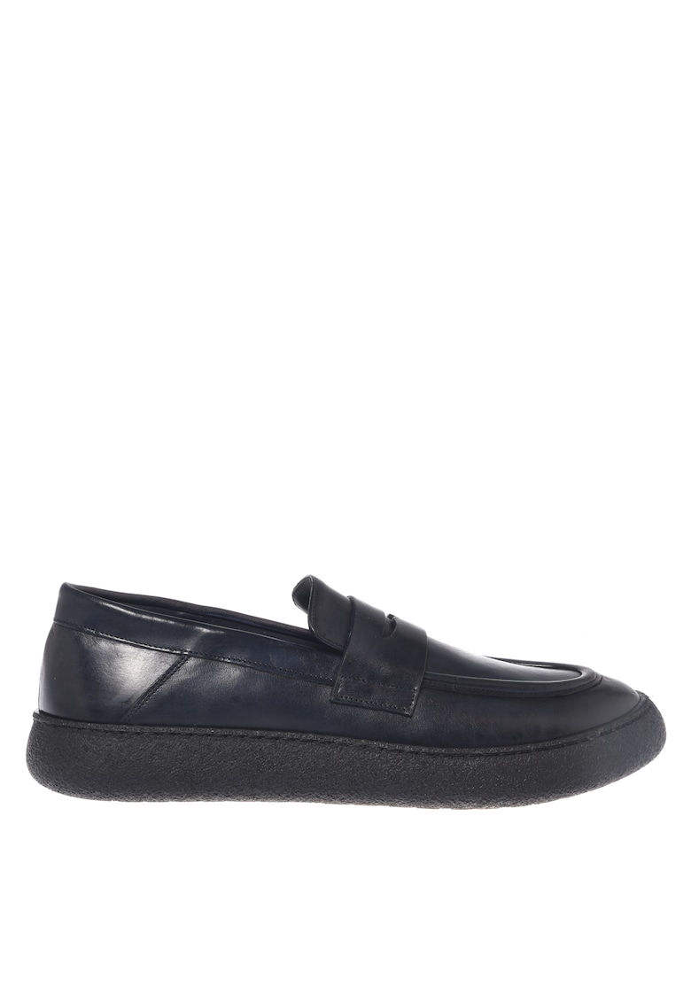Pantofi loafer din piele cu varf rotund