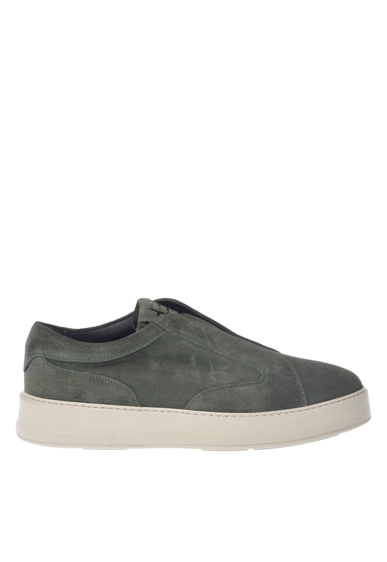 Pantofi sport low-cut slip-on din piele intoarsa