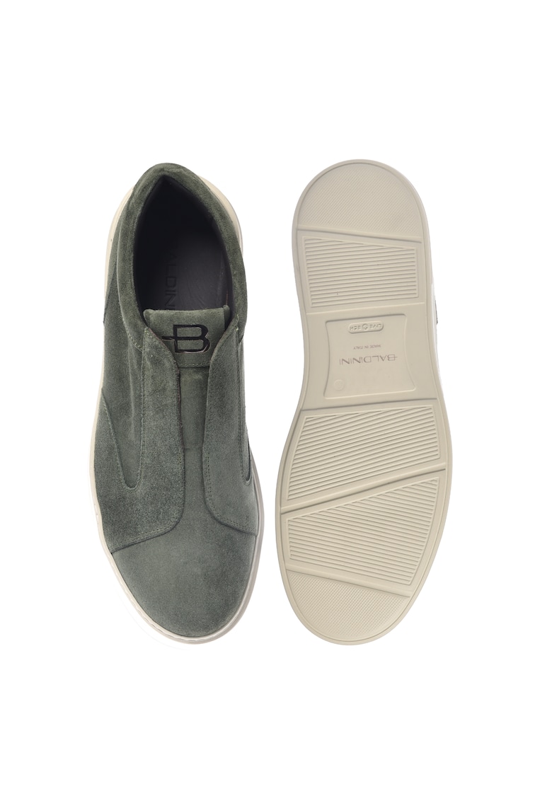 Pantofi sport low-cut slip-on din piele intoarsa