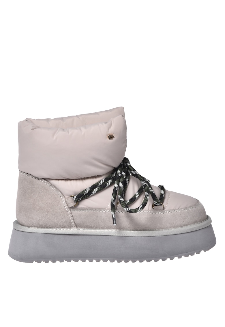 Ghete fara inchidere cu garnituri din piele intoarsa