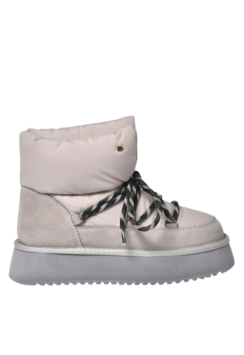 Ghete fara inchidere cu garnituri din piele intoarsa