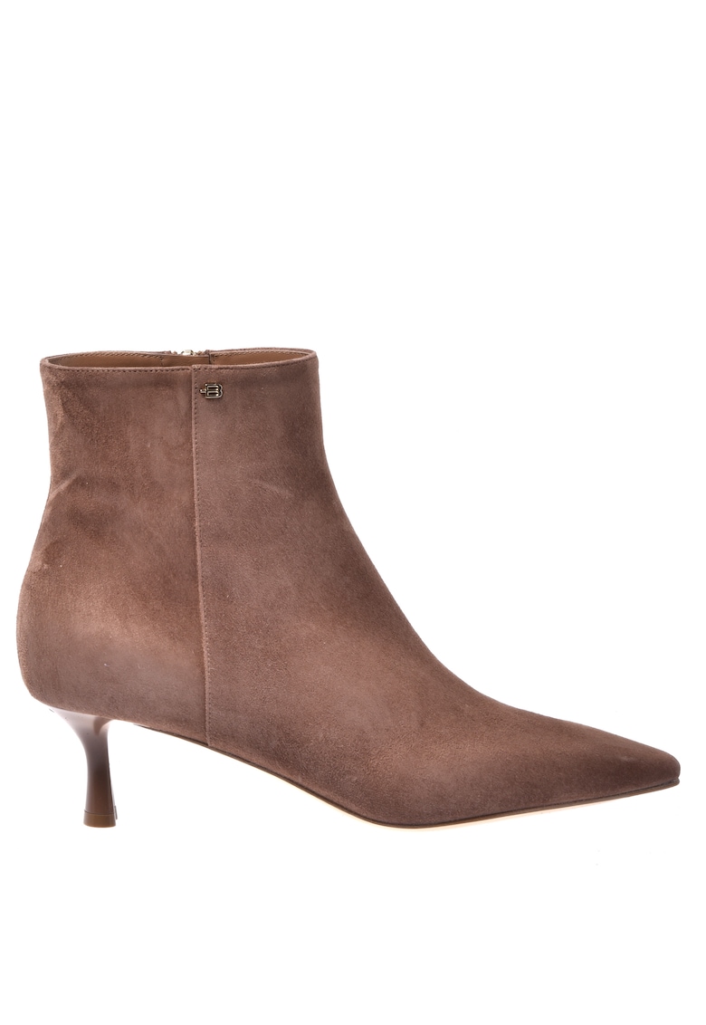 Botine din piele intoarsa cu fermoar