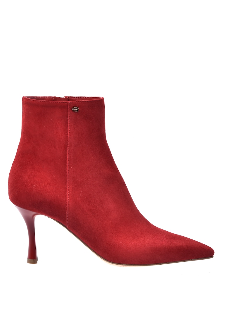 Ghete din piele intoarsa cu varf ascutit si toc clasic