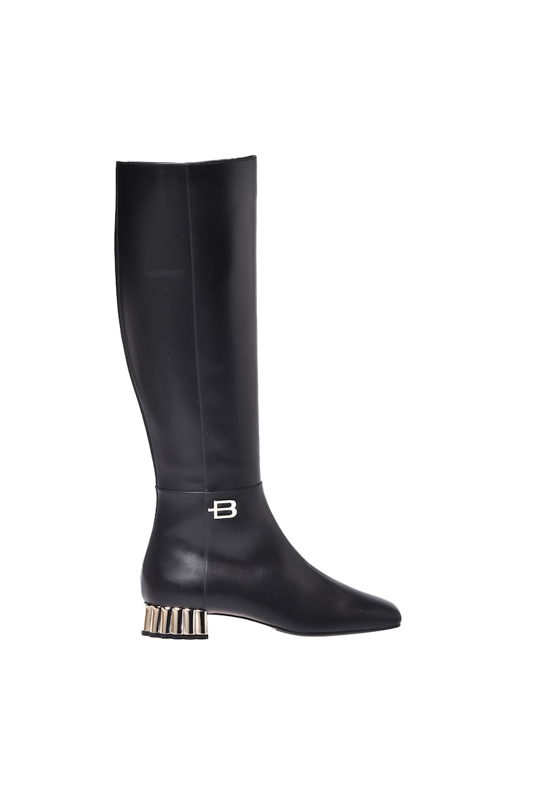 Cizme lungi pana la genunchi din piele cu varf patrat