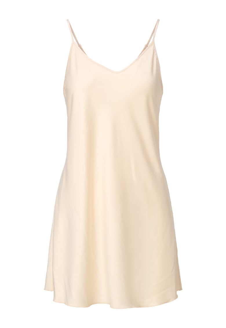 Neglijeu de satin cu bretele ajustabile - Alb fildes