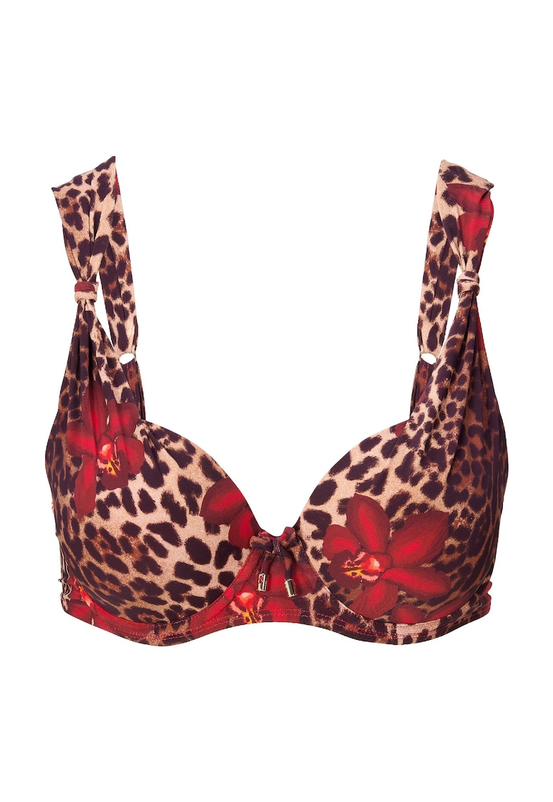 Sutien de baie cu burete si animal print - Multicolor