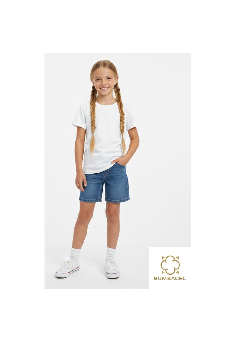 Tricou uniton din bumbac pentru fete din bumbac uniton - Alb
