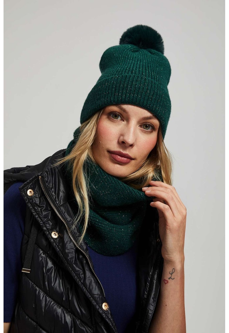 Fular smarald cu fir metalic ONE SIZE