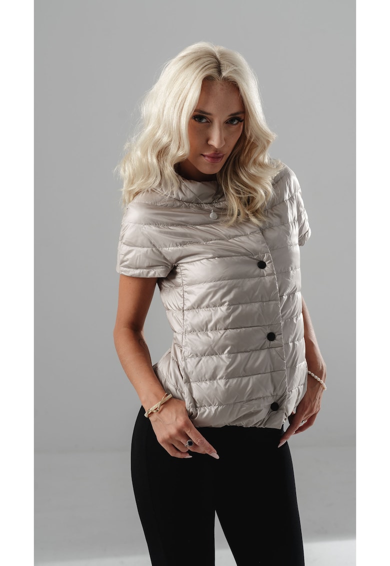 Vesta din puf bej - maneca scurta - marime