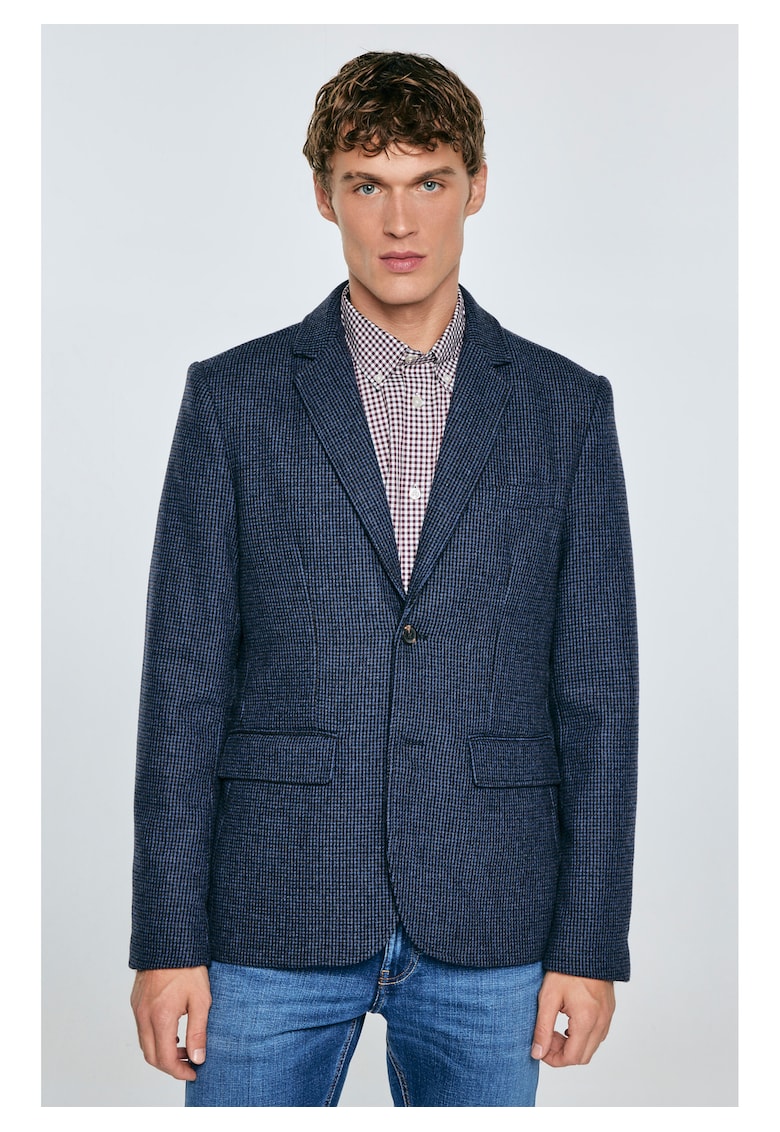 Sacou din amestec de lana cu doua fente la spate Ares -