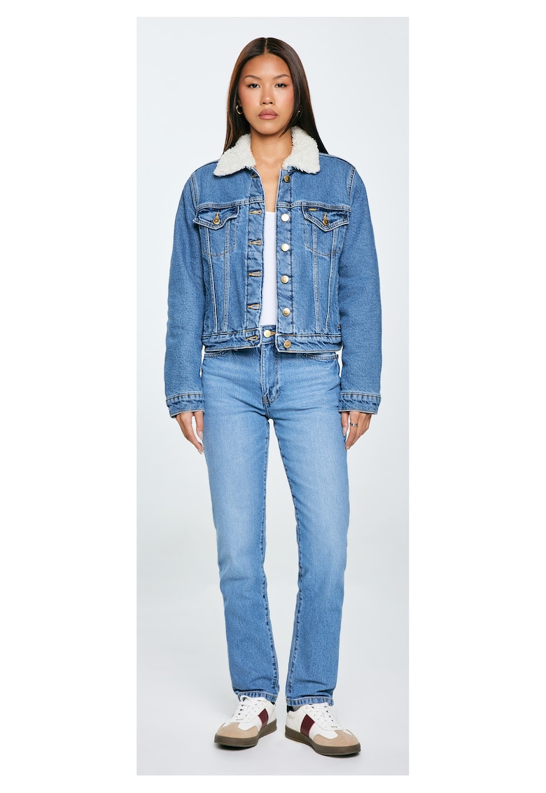 Geaca din denim cu blana artificiala