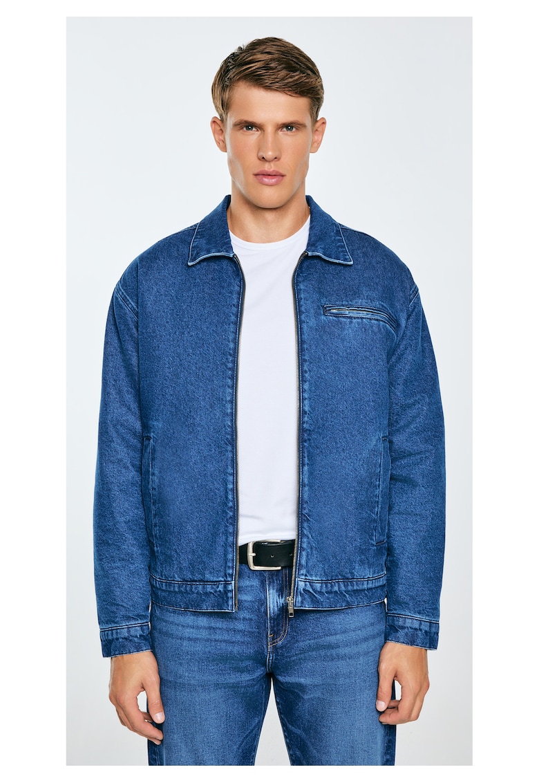 Jacheta de blugi cu fermoar - captusita - Malcom -