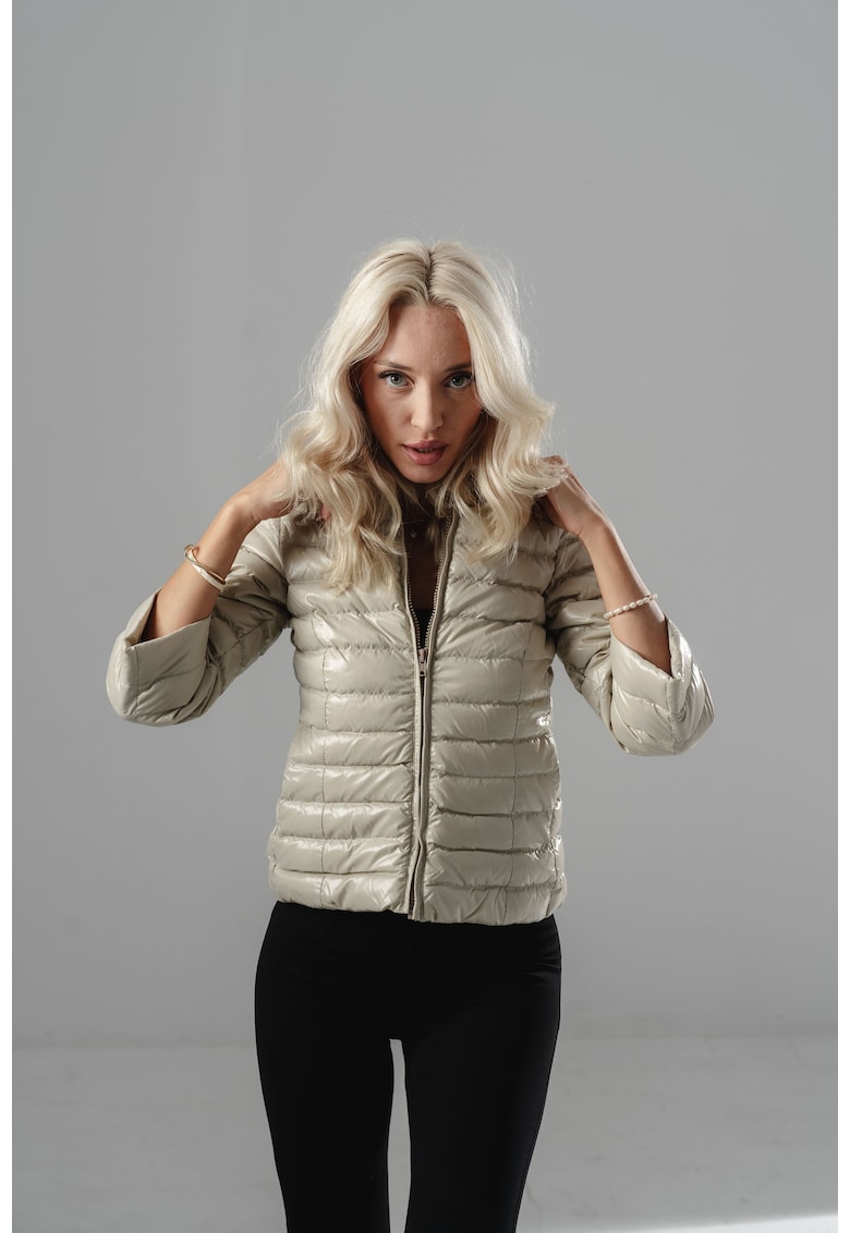 Jacheta femei puf de gasca bej - marimea