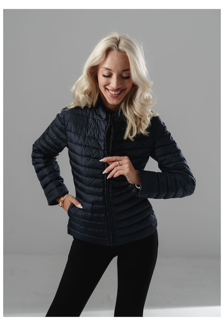 Jacheta femei puf de gasca bleumarin - marime S/36