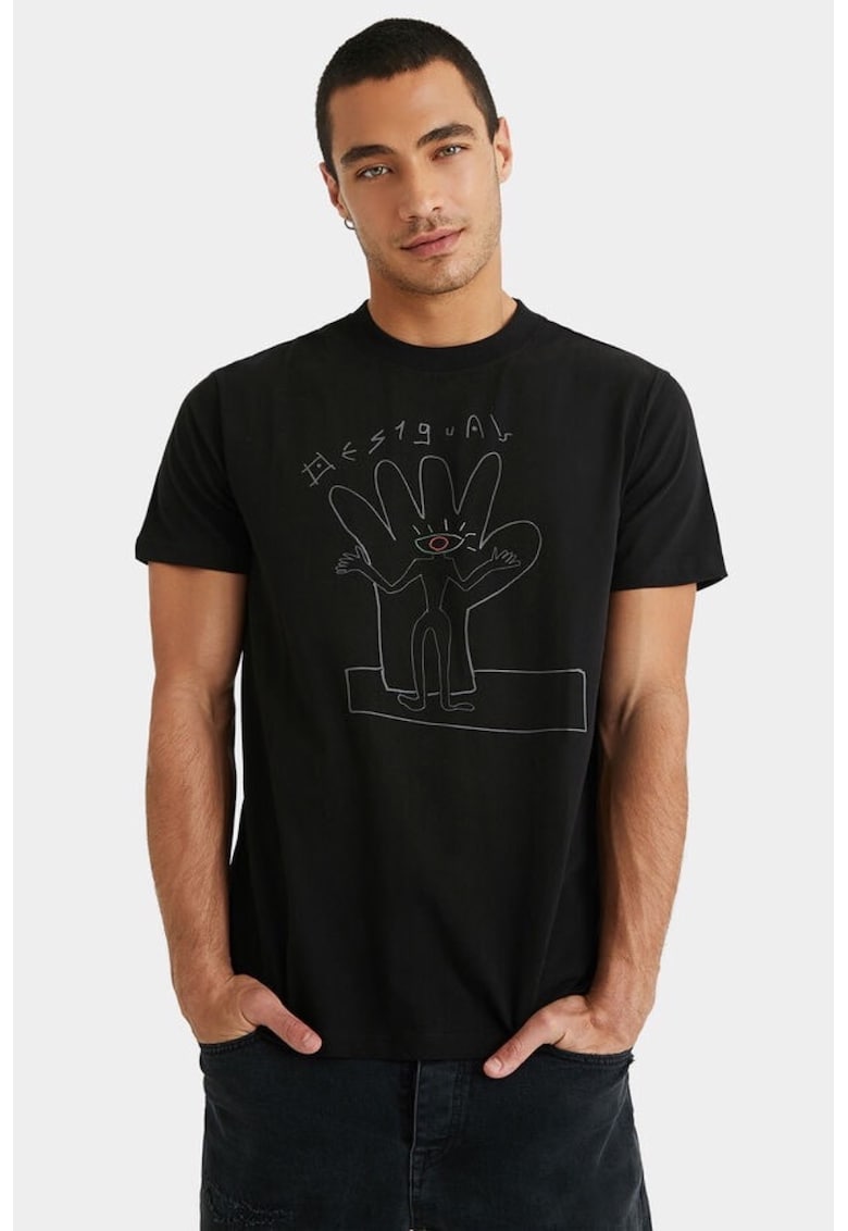 Tricou Barbati - Negru - Bumbac - Imprimeu 2327 - Negru