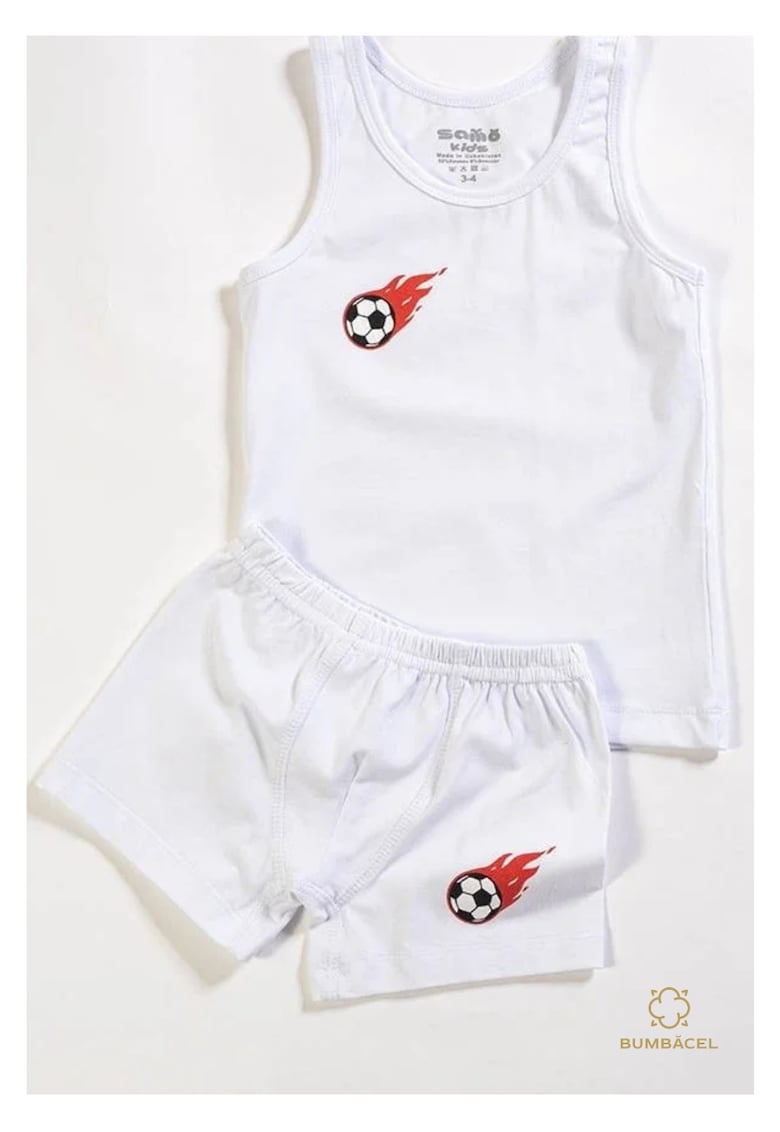 Compleu din tricou si pantaloni scurti - din bumbac - pentru baieti