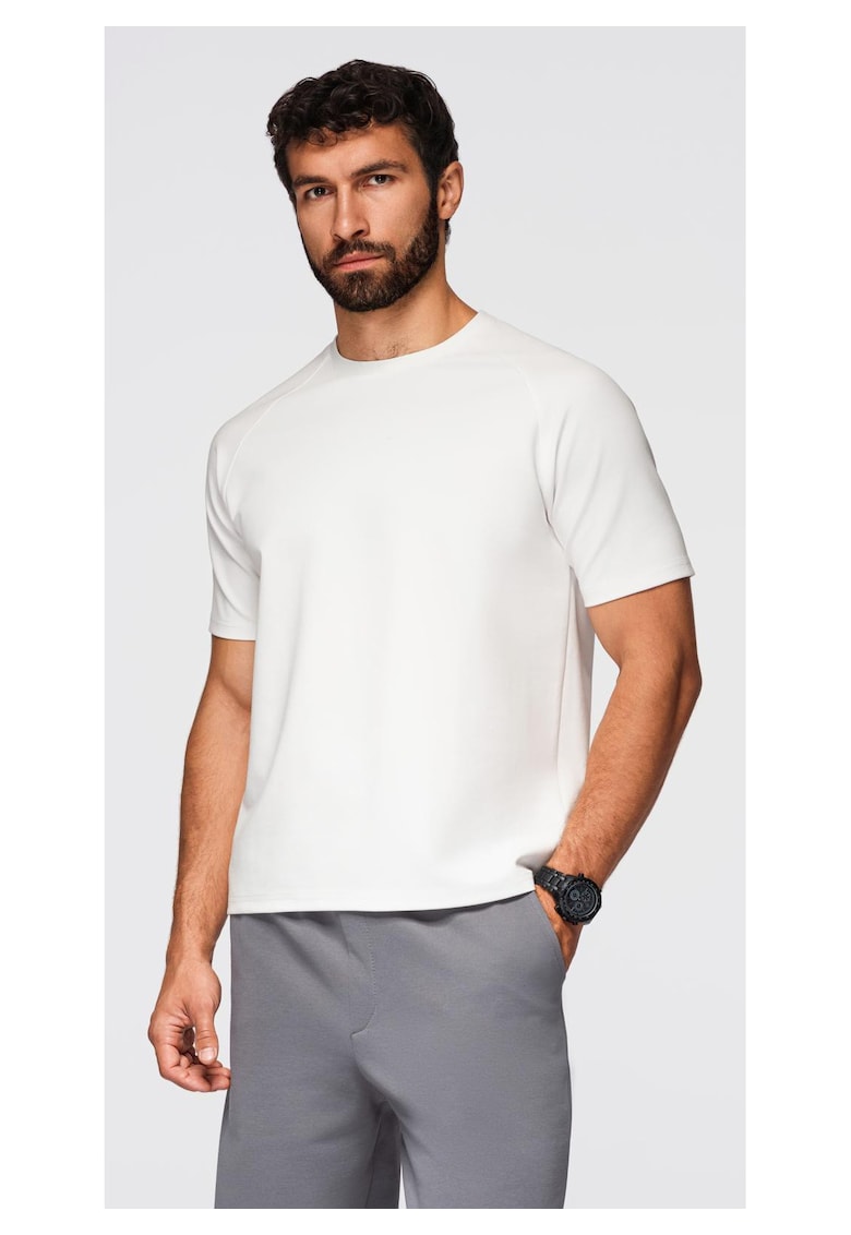 Tricou COMFORT FIT cu maneca raglan OM-TSCT-0240 - Alb murdar