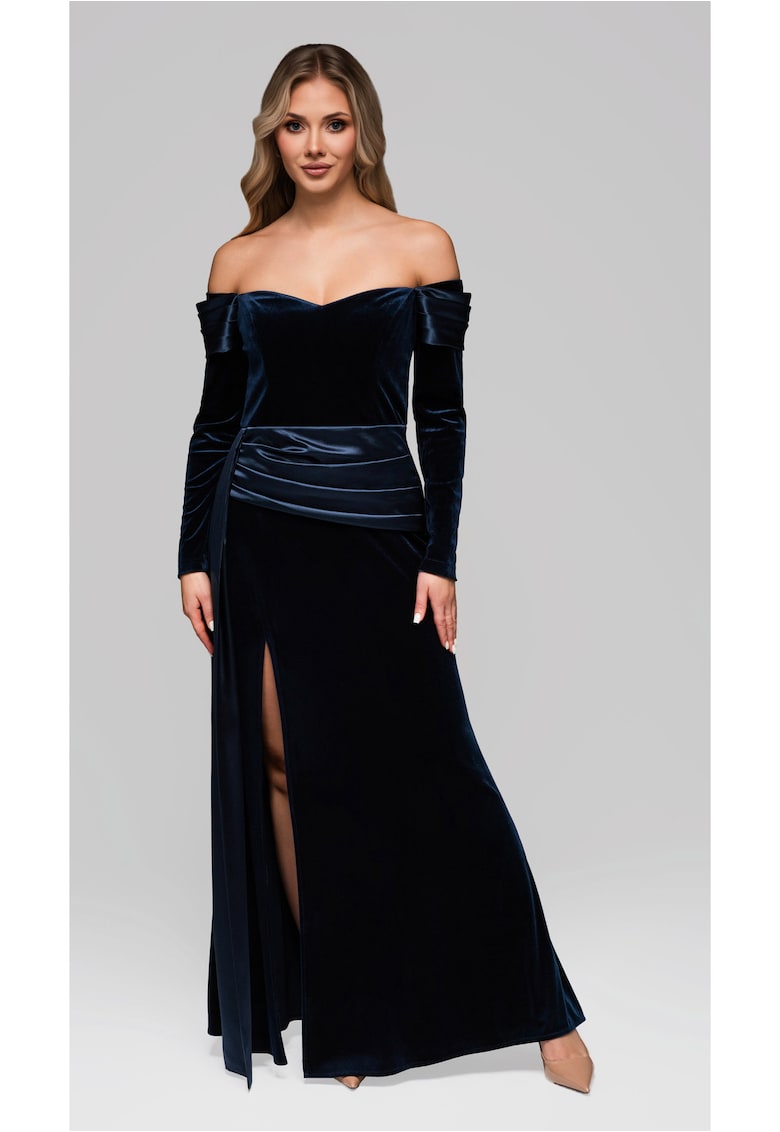 Rochie de seara maxi LA-OM-DLR254 - Albastru inchis