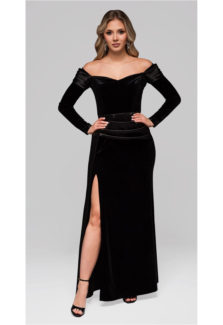 Rochie de seara maxi LA-OM-DLR254 - Negru