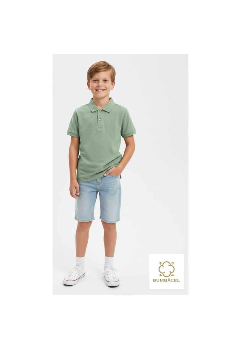 Tricou polo din bumbac pentru baieti - Verde