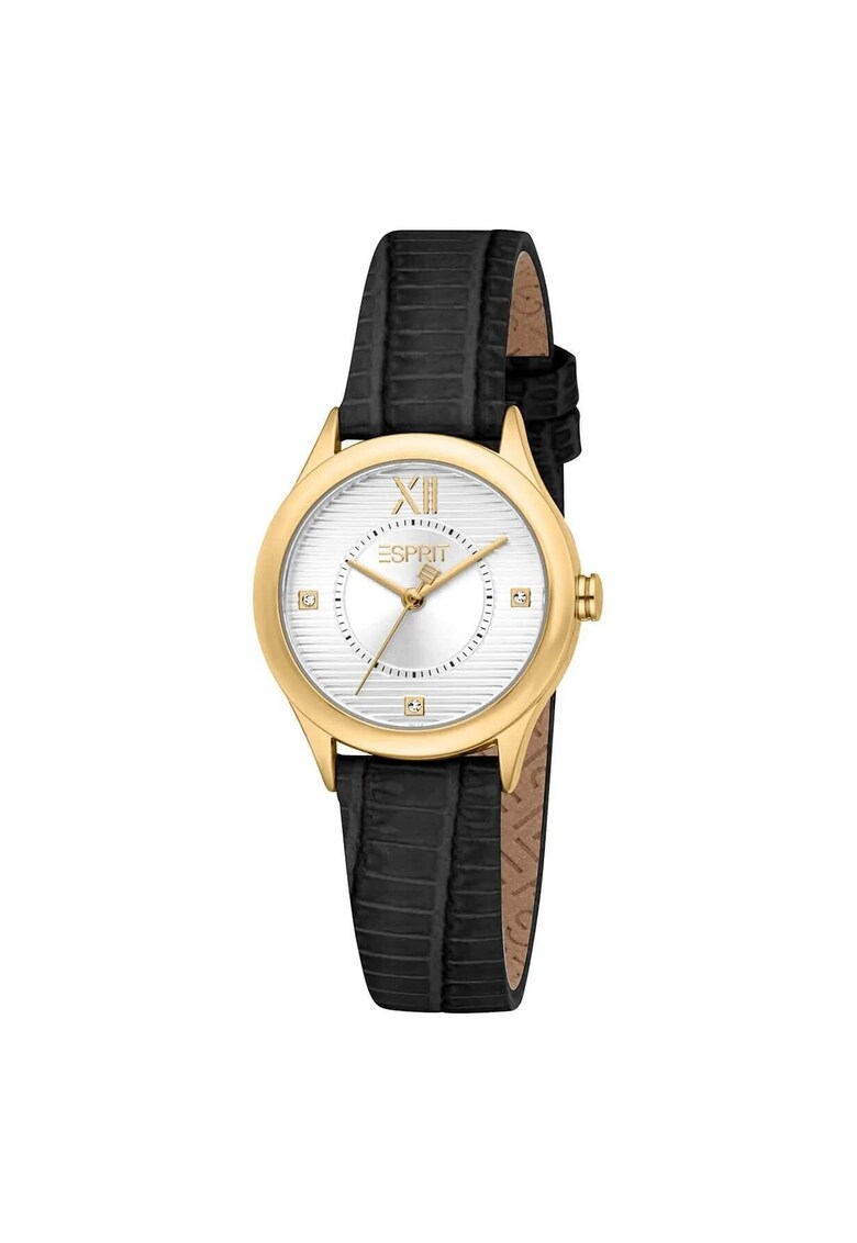 Ceas de dama carcasa de 28 mm - curea din Piele naturala rezistenta la apa 3 ATM - ES1L486L1025