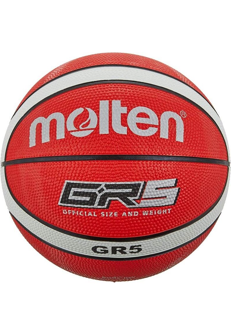 Minge baschet marime 5 - cauciuc premium - rosu-alb