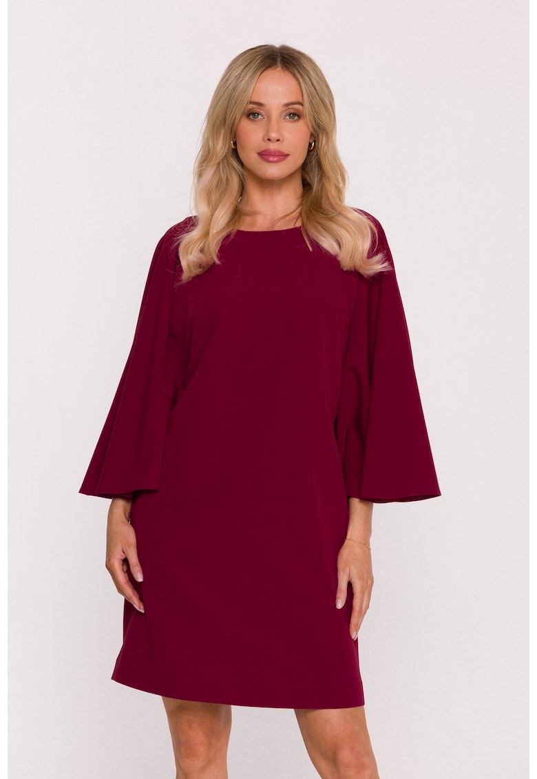 Rochie cu maneci liliac - maro - Visiniu