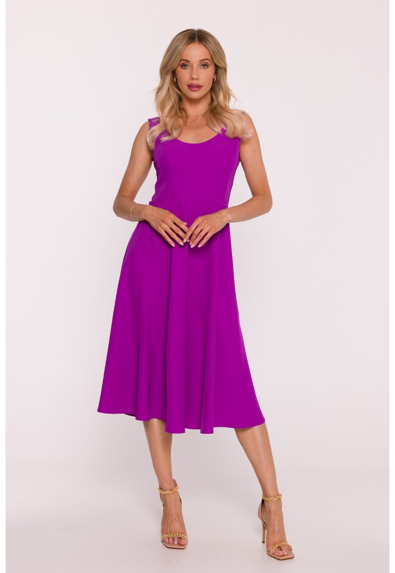 Rochie midi evazata fara maneci - lavanda - Violet