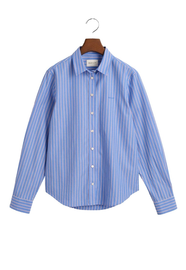 Camasa Dama - Albastru - Bumbac - Dungi Vopsite 2282