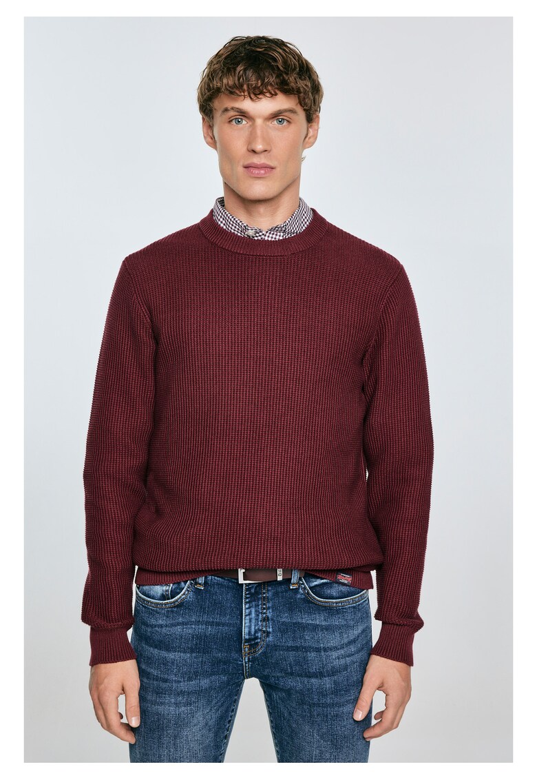 Pulover uni cu decolteu rotund Carlo 604