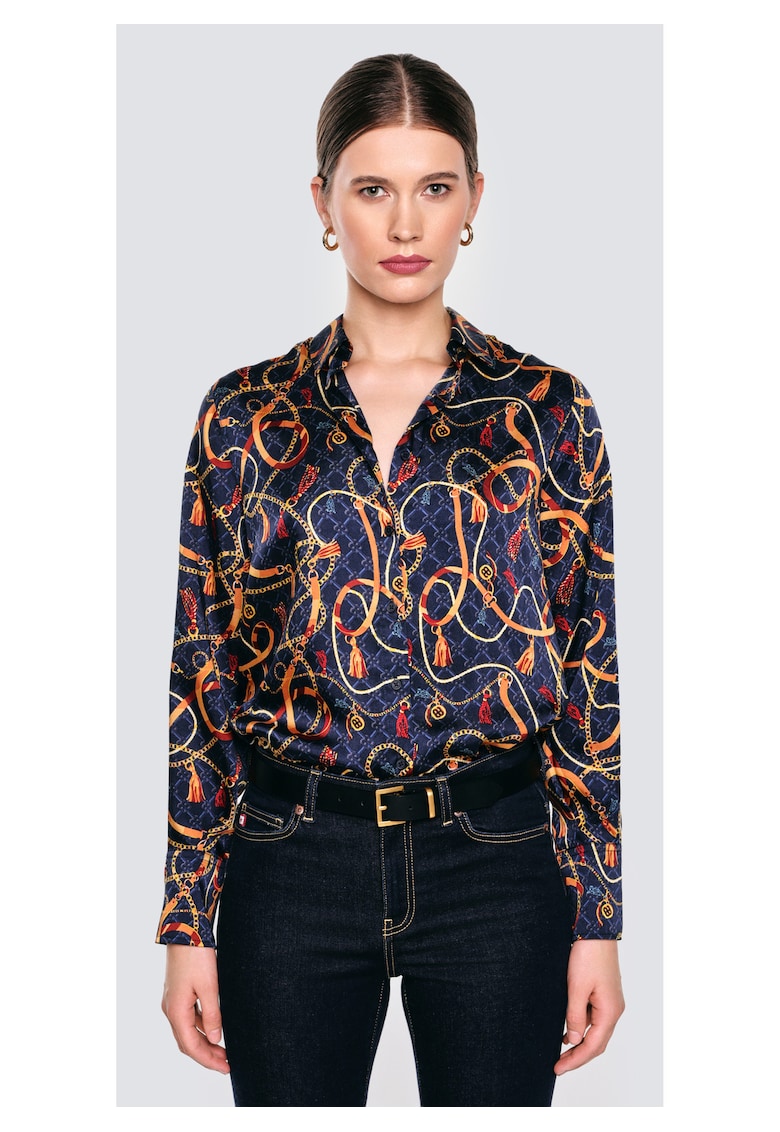 Camasa satinata cu imprimeu grafic Dorta 403